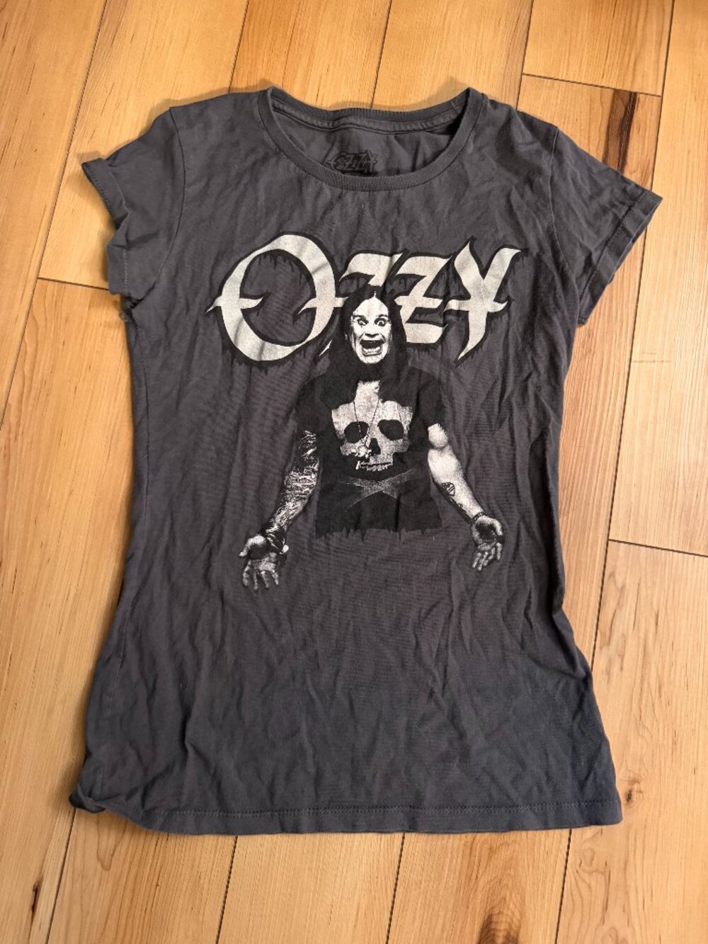 Ozzy Osbourne Grey Graphic Band Tee T-Shirt Rock Concert Top M
